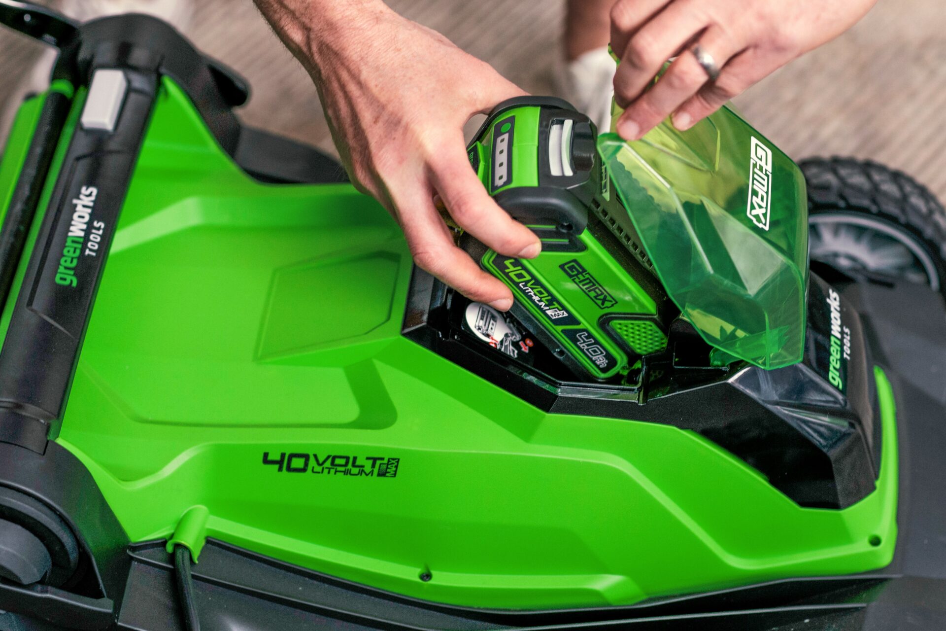 AKU baterie Greenworks. Foto: Mountfield