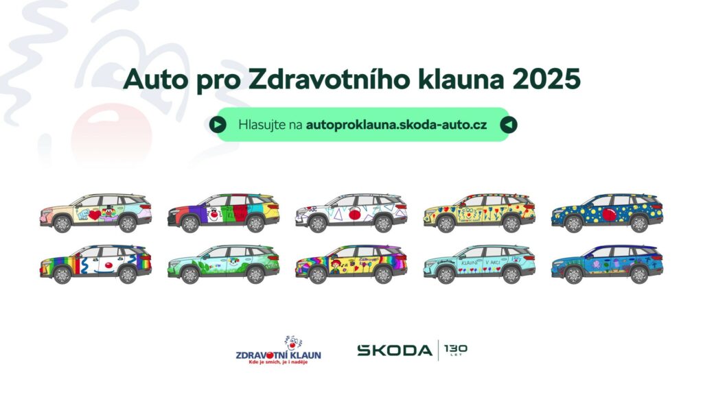 Online hlasování veřejnosti o podobě vozu Škoda Kodiaq iV pro neziskovou organizaci Zdravotní klaun už začalo. Hlasování potrvá do 12. května 2025. Foto: Škoda Auto