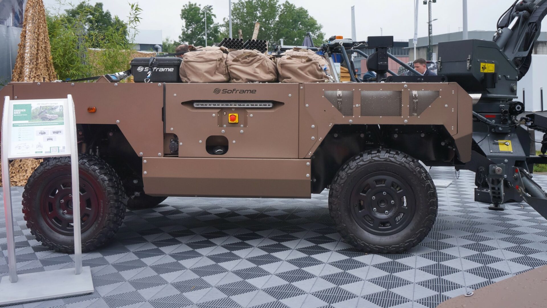 Bezpilotní pozemní vozidlo (UGV) pro vojenské inženýrství Fardier MkII představené loni francouzským výrobcem Soframe na veletrhu Eurosatory Arms Show. Ilustrační foto: Depositphotos.com
