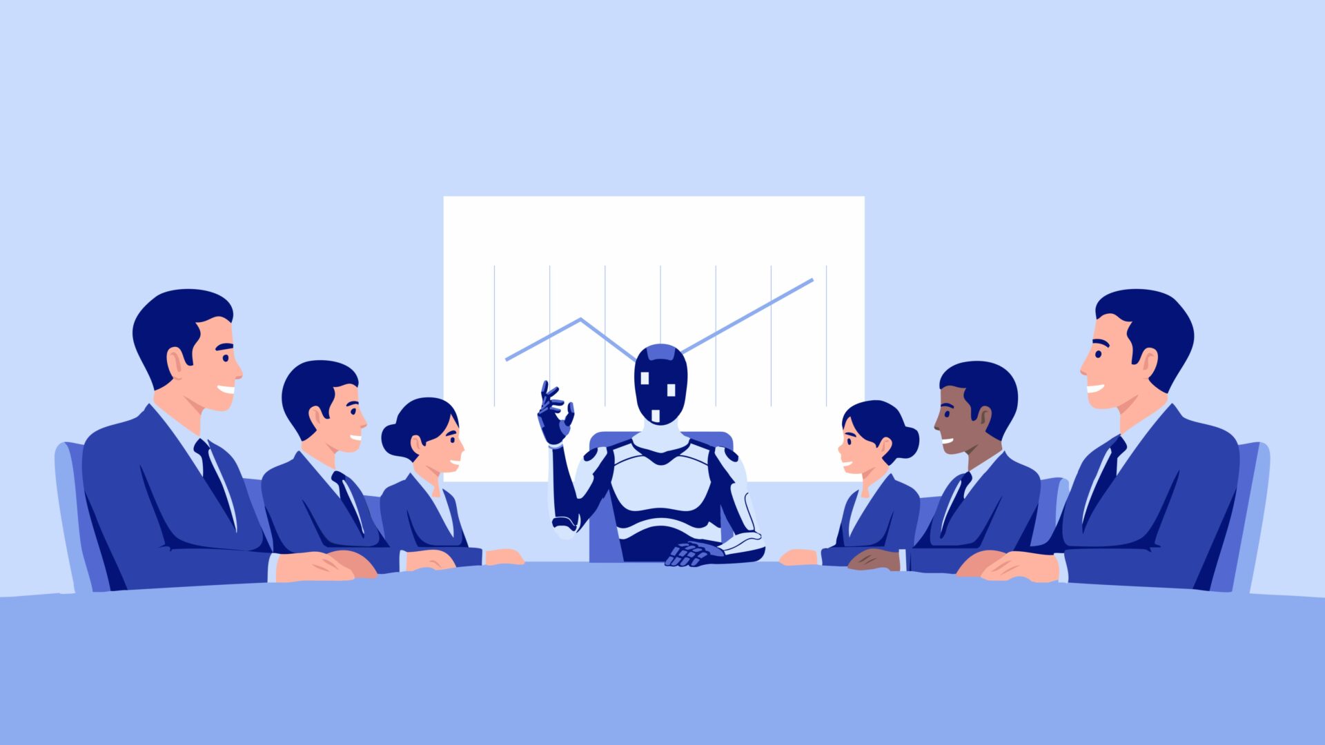 Na konferenčních hovorech o výsledcích hospodaření se umělá inteligence objevuje jako živý avatar, který reaguje na otázky analytiků pomocí dashboardu. Ilustrace: Saxo Bank, se souhlasem