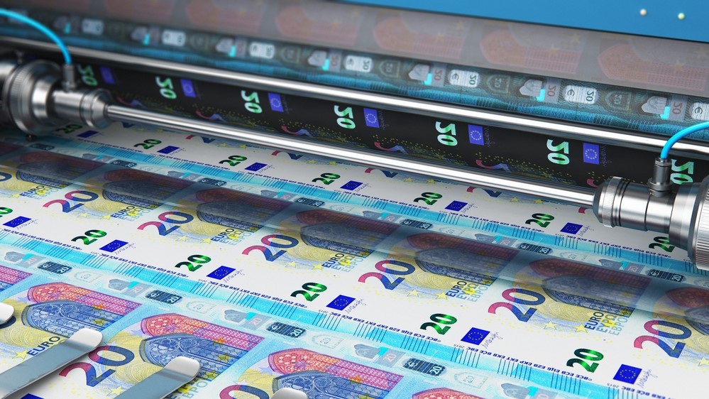 Evropská centrální banka odmítá látání dluhu členských zemí eurozóny tiskem nových eur. Ilustrační foto: Depositphotos.com
